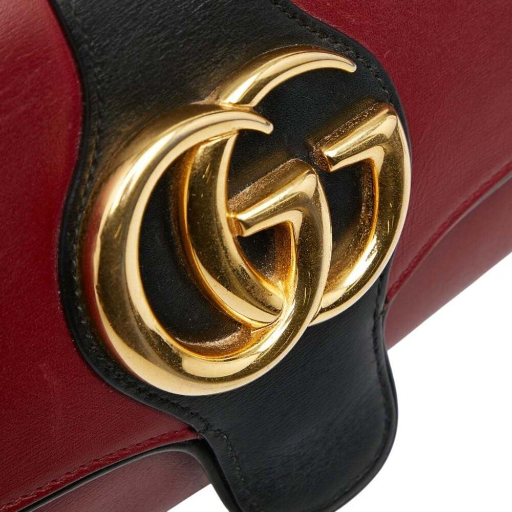 GUCCI Black Leather GG Marmont Shoulder Bag - Picture 8 of 11